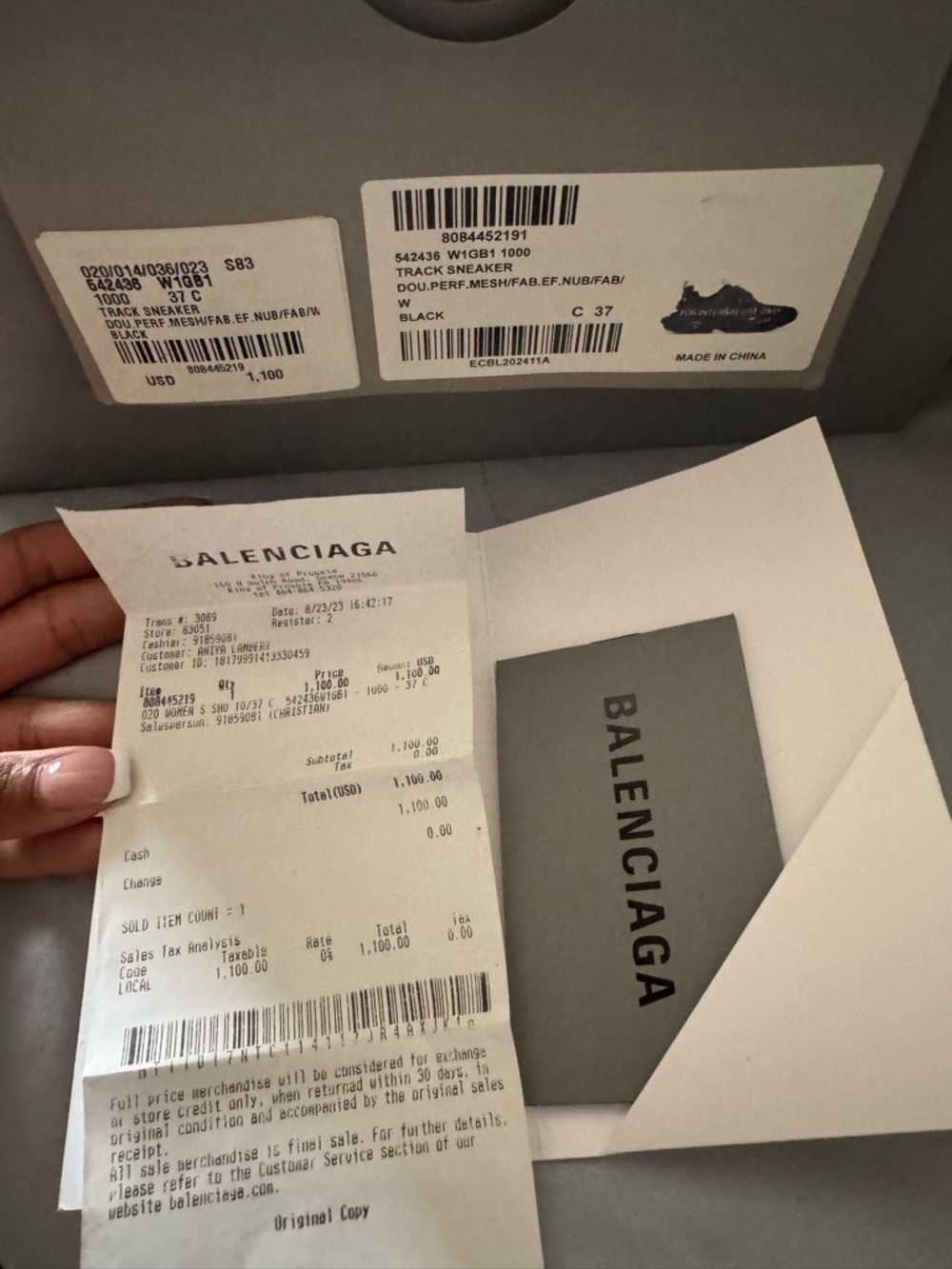Balenciaga Black Track Sneakers with White-Trim Laces - Picture 3 of 5